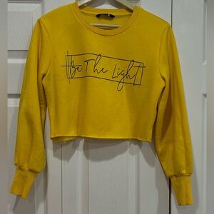 Street 9 yellow long sleeve cropped sweatshirt yellow“Be The Light”
